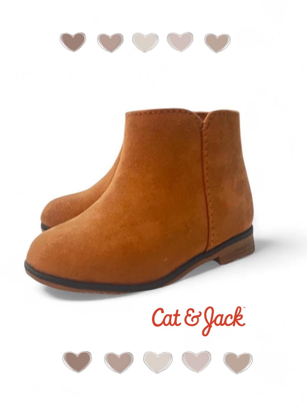 Cat & Jack Kids' Chestnut Brown Suede Ankle Boots
